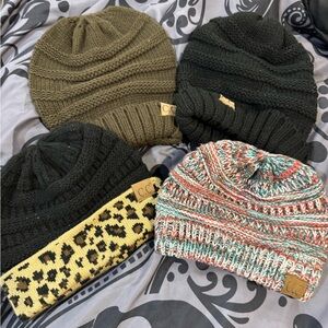 C.C Womens Beanie Collection - Olive, Black, Multicolor, Leopard